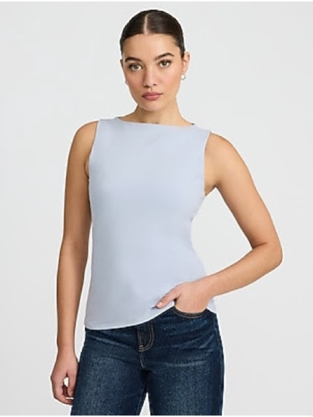 Express Light Blue Boatneck Tank Top